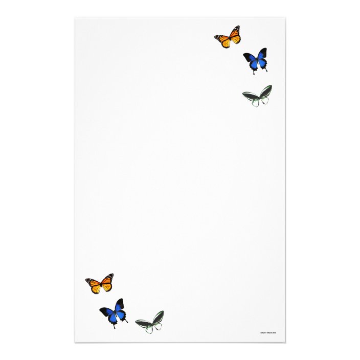 Butterfly Pattern Stationary Stationery | Zazzle.com