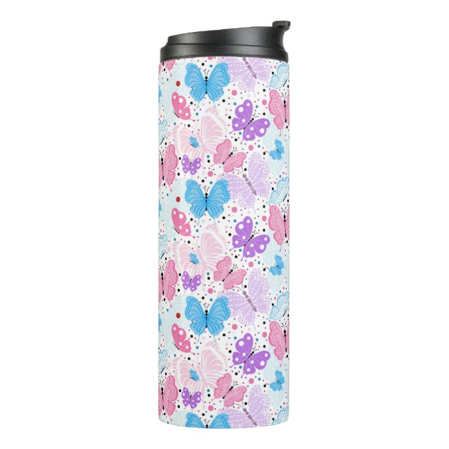 Butterfly Pattern Thermal Tumbler (Rotated Left)