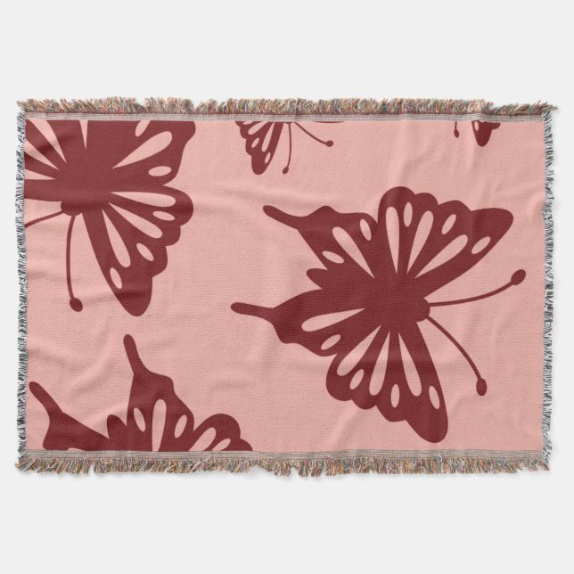 butterfly pattern throw blanket (Front)