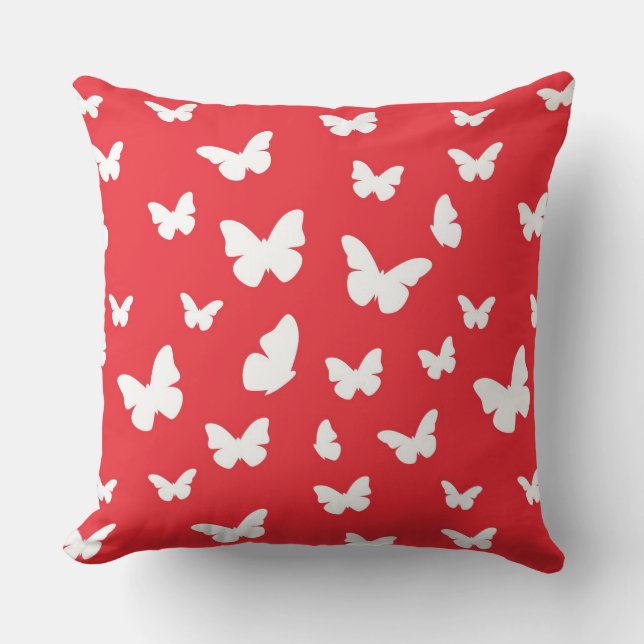 Butterfly pattern throw pillow (Front)