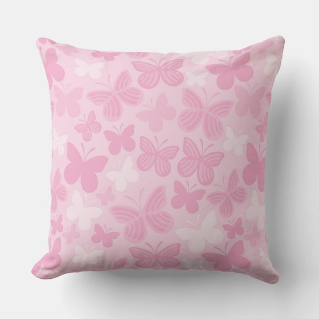 Butterfly pattern throw pillow (Front)