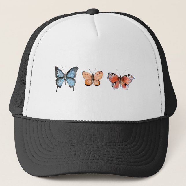 Butterfly Pattern Trucker Hat (Front)