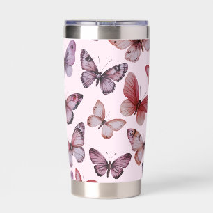 Butterfly Pattern Watercolor Elegant Pretty Gift Insulated Tumbler