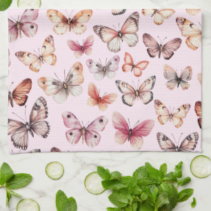 Butterfly Pattern Watercolor Elegant Pretty Gift Kitchen Towel