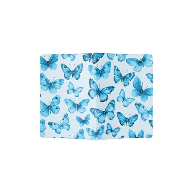 Butterfly Pattern Watercolor Elegant Pretty Moths Passport Holder (Opened)