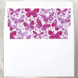 Butterfly Pattern Watercolor Pink Envelope Liner