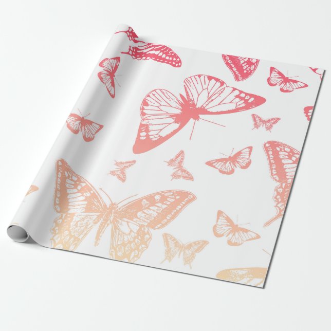 Butterfly Pattern Wrapping Paper (Unrolled)