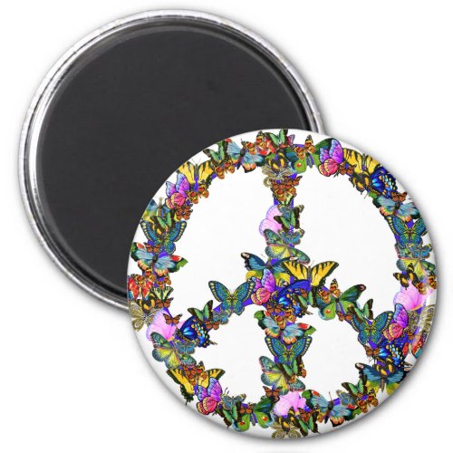 Butterfly Peace Symbol Magnet