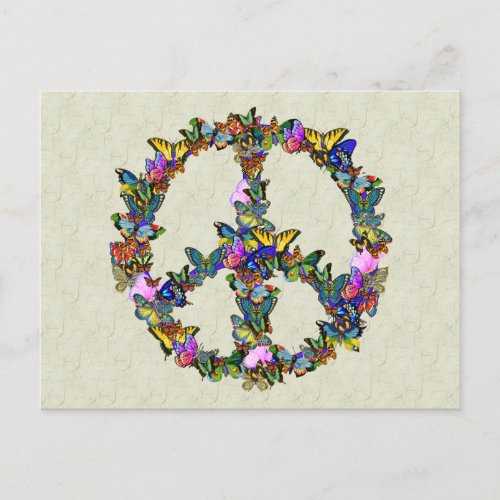 Butterfly Peace Symbol Postcard