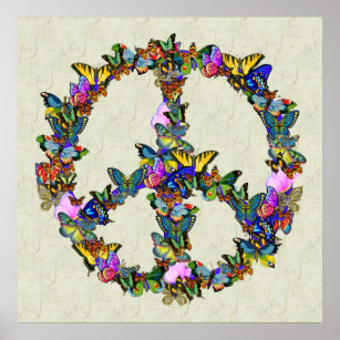 Butterfly Peace Symbol Poster