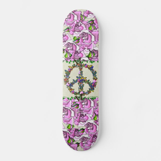 Butterfly Peace Symbol Skateboard Deck (Front)
