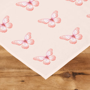 Butterfly peach rose gold pink short table runner