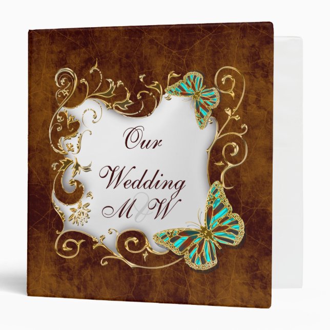 Butterfly peacock wedding recipe 1.5" binder (Front/Inside)