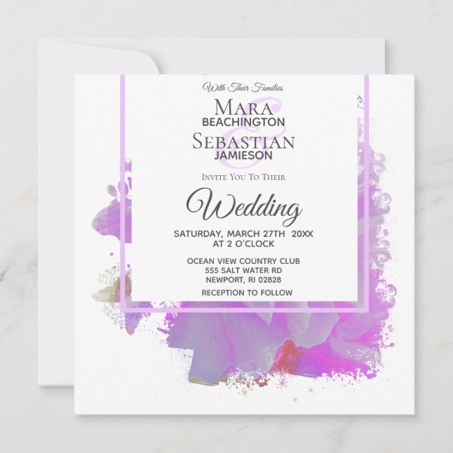 *~* Butterfly Peony Painting Floral AR3 Wedding Invitation (Front)