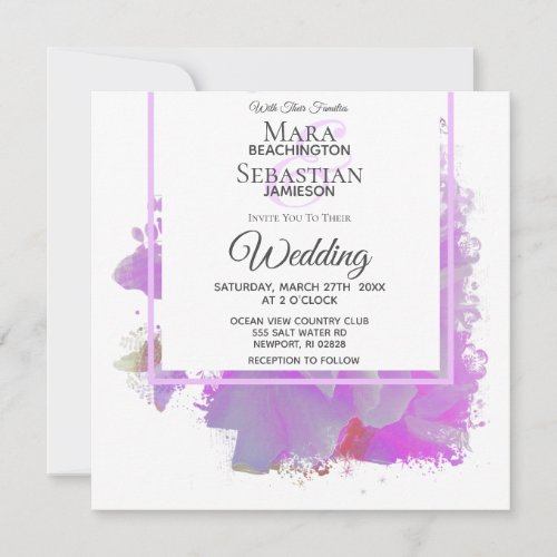 *~* Butterfly Peony Painting Floral AR3 Wedding Invitation