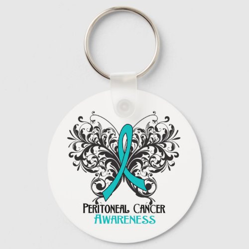 Butterfly Peritoneal Cancer Awareness Keychain