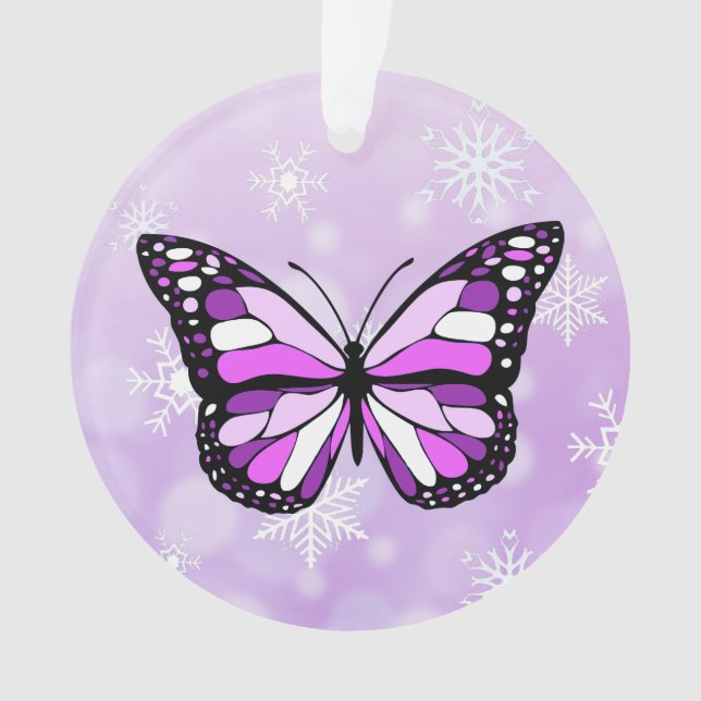 Butterfly Personal Message Christmas Keepsake Ornament (Front)