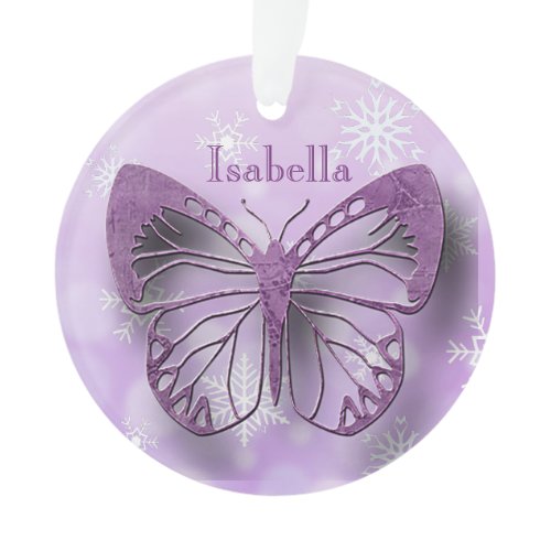 Butterfly Personal Message Christmas Keepsake Ornament