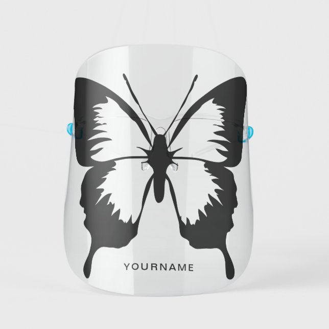 Butterfly Personalized | Black Face Shield (Front)