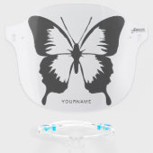 Butterfly Personalized | Black Face Shield (Front w/Glasses)