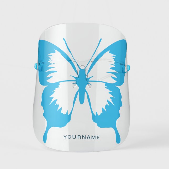 Butterfly Personalized | Blue Face Shield (Front)