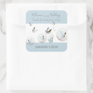Butterfly Personalized Day of Wedding Stickers