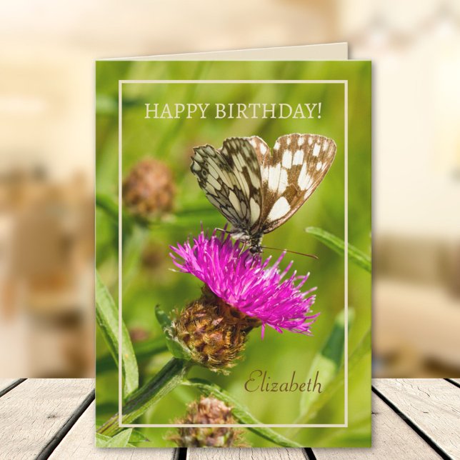 Butterfly Personalized Happy Birthday  Card (Creator Uploaded)