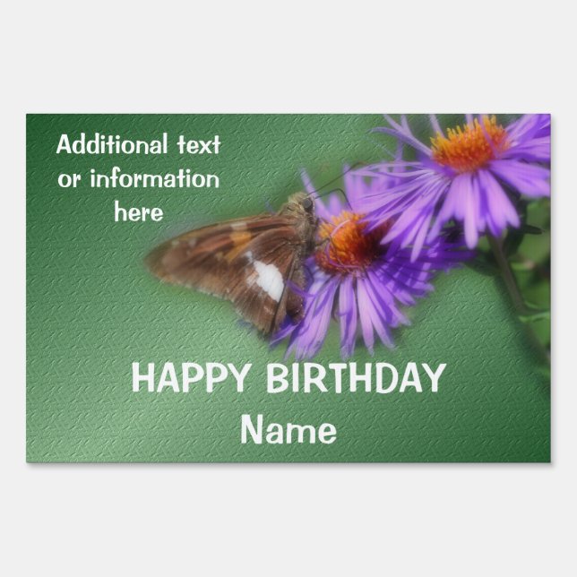Butterfly Personalized Happy Birthday  Sign (Front)