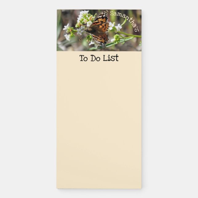 Butterfly Personalized Magnetic Notepad (Front)