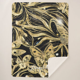 Butterfly Personalized Name Sherpa Blanket
