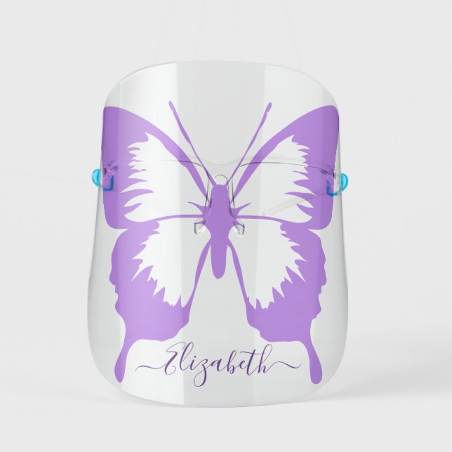 Butterfly Personalized | Purple Face Shield (Front)