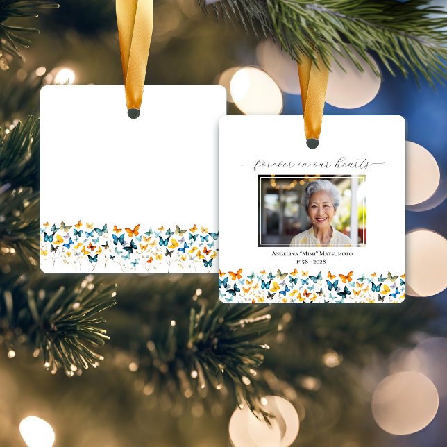 Butterfly Personalized Square Ornament (Creator Uploaded)