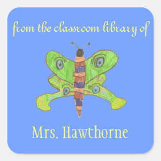 Butterfly personalized teacher bookplate