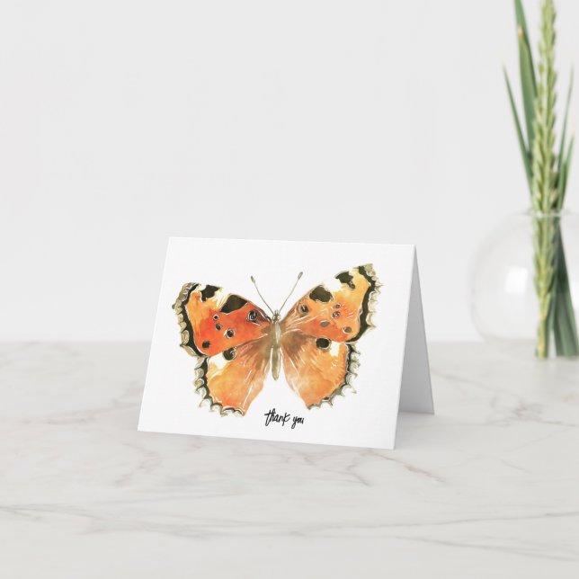 Butterfly Personalized Thank You Card (Front)