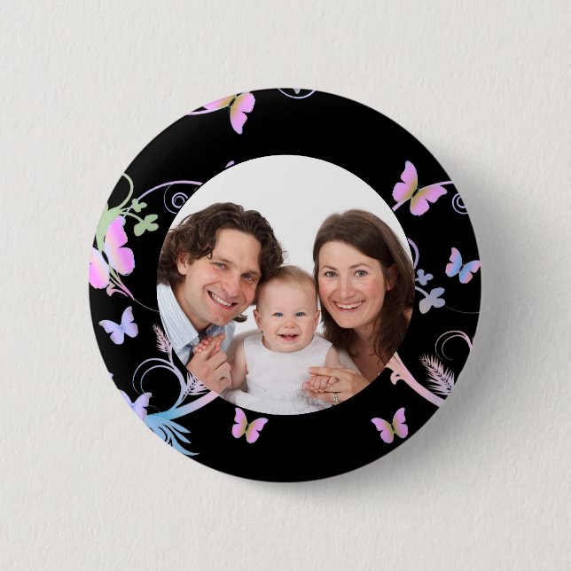 Butterfly/ Photo Pinback Button (Front)