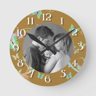 Butterfly/Photo Round Clock