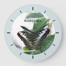 Butterfly Photograph Personalized Wall Clock