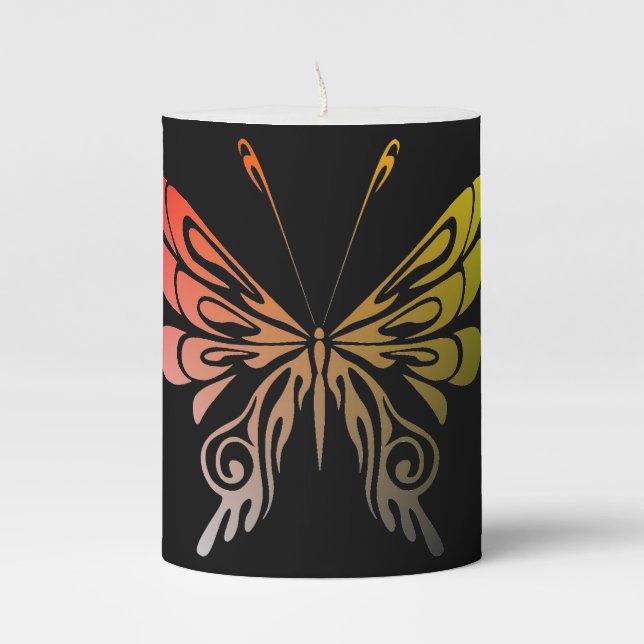 Butterfly Pillar Candle (Front)