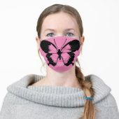 Butterfly | Pink Adult Cloth Face Mask (Worn)