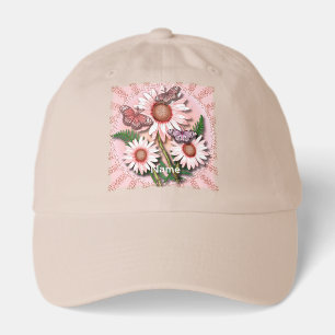 Butterfly Pink Daisies Hat
