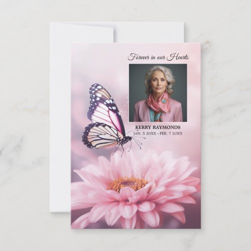 Butterfly Pink Daisy Flower Funeral PROGRAM Photo