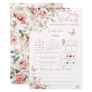 Butterfly Pink Floral Baby Prediction Game