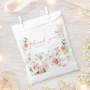 Butterfly Pink Floral Baby Shower fluttering by Favor Bag