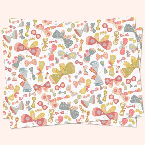Butterfly Pink Green Tissue Paper