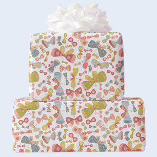 Butterfly Pink Green Wrapping Paper