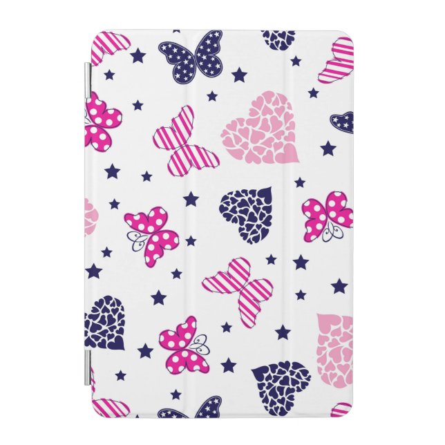 Butterfly Pink Heart iPad Cover (Front)