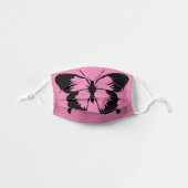 Butterfly | Pink Kids' Cloth Face Mask (Front, Unfolded)