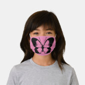 Butterfly | Pink Kids' Cloth Face Mask (Worn)