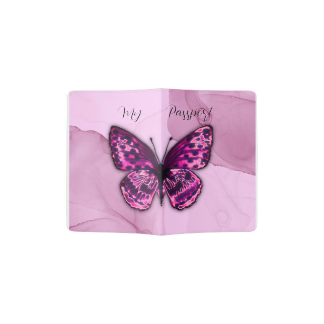 Butterfly Pink Passport Holders (Opened)