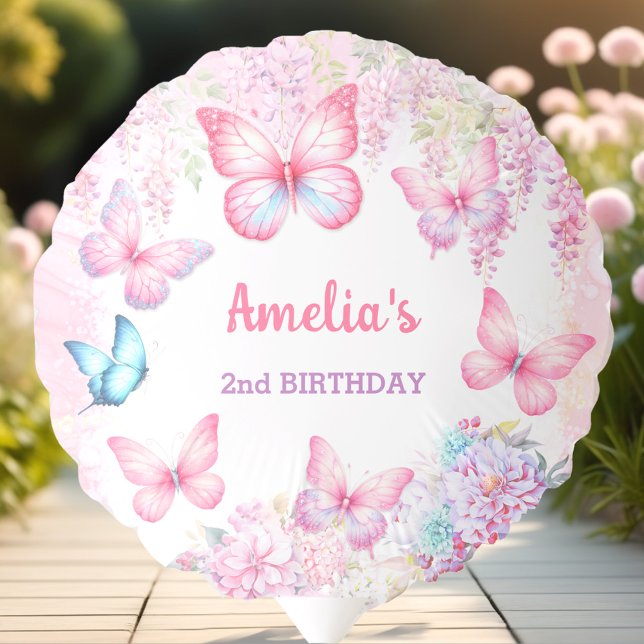 Butterfly Pink Purple Summer Girl Birthday Balloon (Butterfly Pink Purple Summer Girl Birthday Balloon)